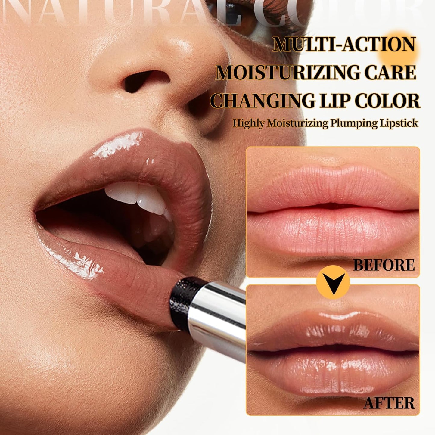 2Pcs Honey Lipstick Tinted Lip Balm, Deep Moisturizing Honey Lip Balm, Nourishing and Hydrating Lip Gloss, Black and Pink honey Hydrating Lipstick for Women