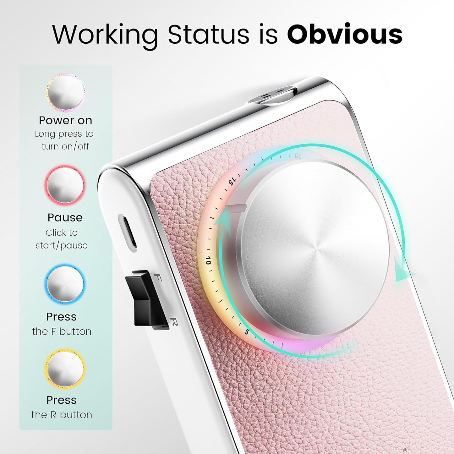 L'UGX Professional Nail Drill 30000RPM, Cordless Rechargeable Electric Nail File for Acrylic Nails Gel Polishing, Efile Nail Kit for Manicure Pedicure, Low Noise Low Vibration, 7Pcs Drill Bits, Pink