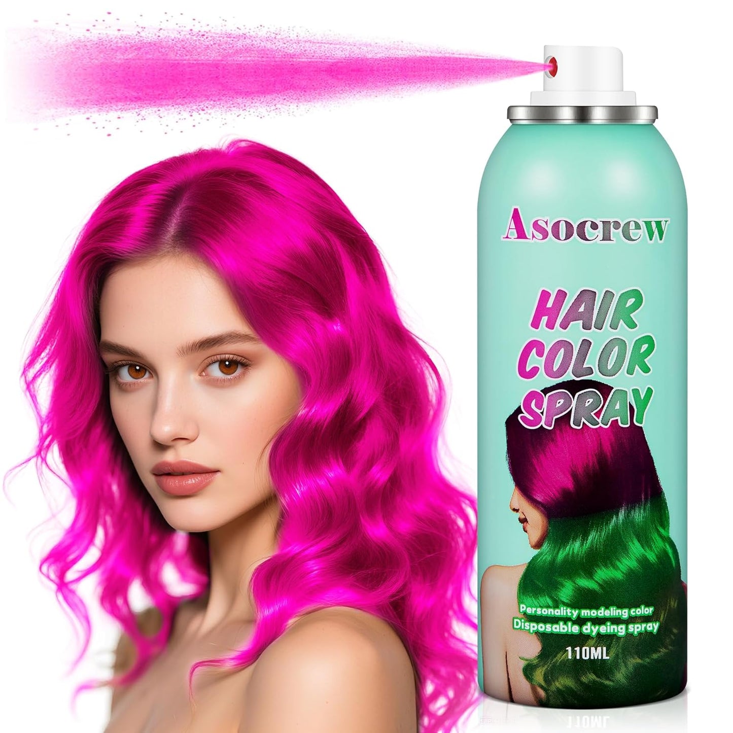 Pink Hair Spray, Hair Color Spray Dye,Temporary Hair Color Spray,Hair Wax Dye Pomades,Washable Hair Coloring Natural Hair Strong Style Gel Hair Dye for Party,Hollowen,Cosplay(Pink)