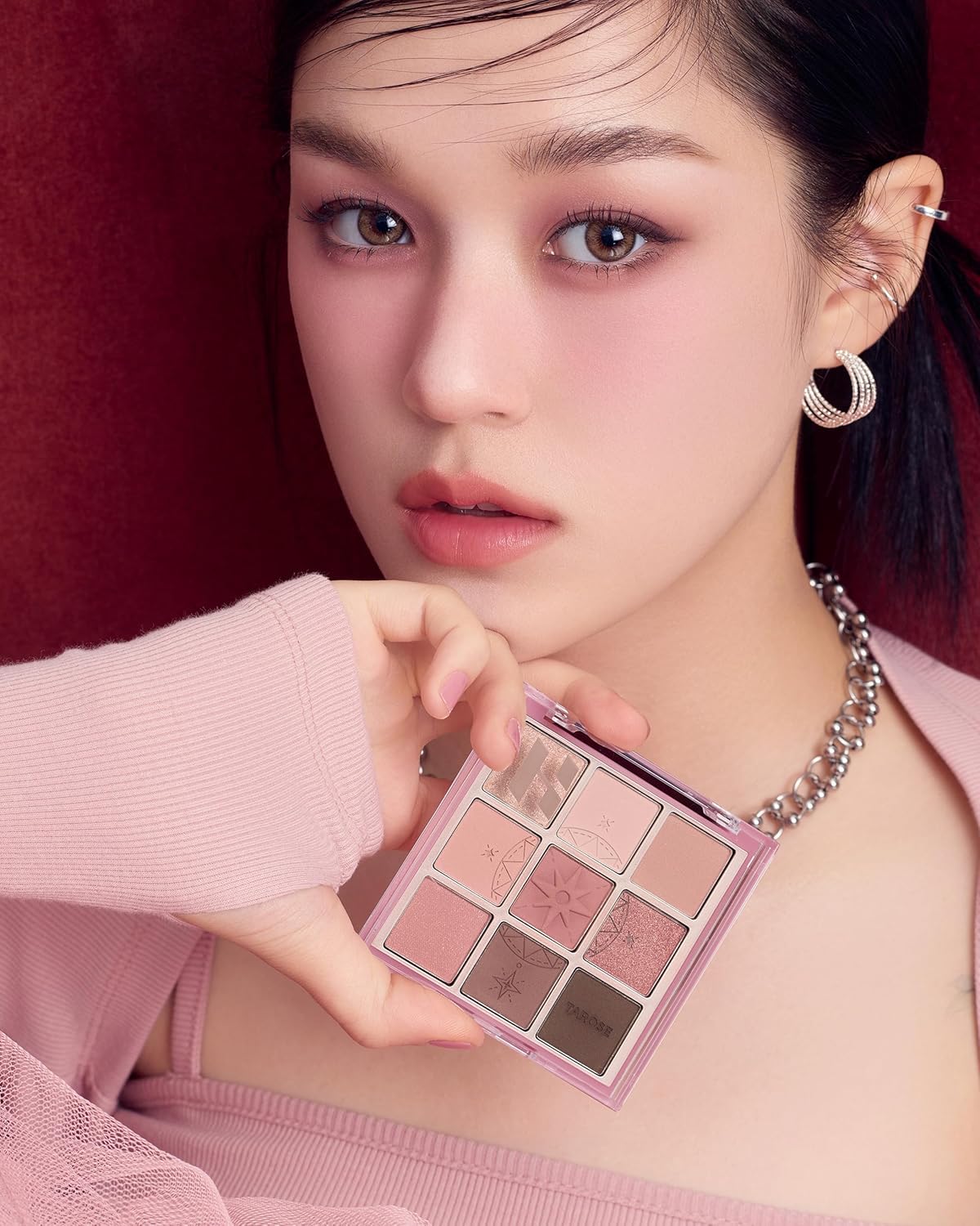 HOLIKA HOLIKA My Fave Mood 10 Pick the Rose - 9 Colors Eye Palette - Warm Tone Rose, Brown & Marsala - Matte Shimmer Eyeshadow Kit - Multipurpose for Blusher - Flawless Finish, Soft