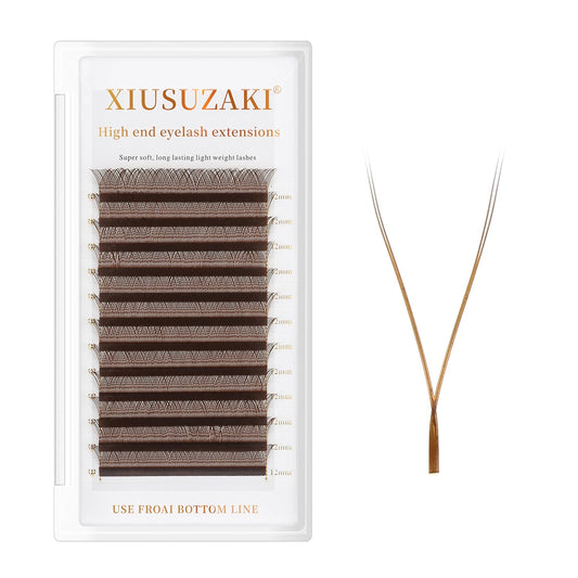 YY Lash Extensions Brown Eyelash Extensions Y Shape 0.07mm Thickness C Curl Mix 8-15mm Premade Fans Lashes Easy Fan Volume Lashes Individual Lashes(Brown-YY-0.07-C,8-15mm)