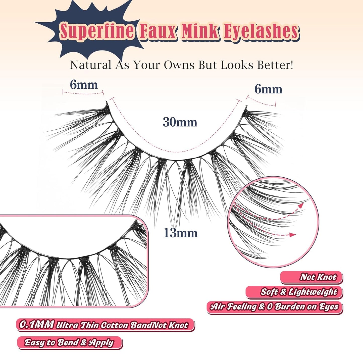 Strip Lashes Natural False Eyelashes Wispy Fake Eyelashes Soft False Lashes C Curl Natural Lash 13mm Siligli Eyelashes 7 Pair Eye Lashes Pack