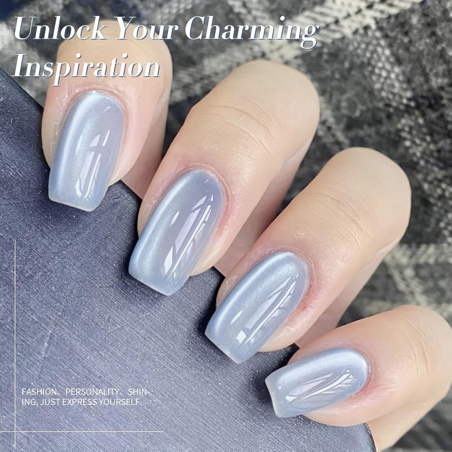 Born Pretty Cat Magnetic Eye Gel Nail Polish, Blue Moonlight Cat Magnetic Gel, Glass Shiny Effect Blue Soak Off Nail Art Salon Manicure Home Gift 15ml