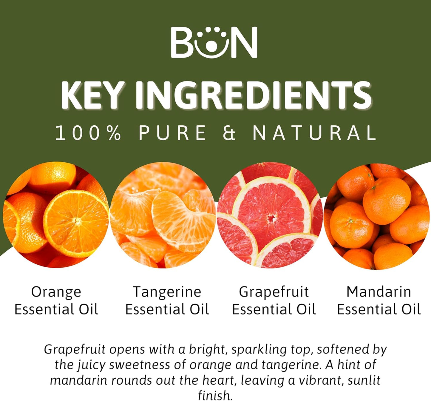 Best of Nature Citrus Essential Oil Blend – Orange, Tangerine, Grapefruit & Mandarin – 100% Pure for Diffuser, Mood Boost & DIY – Bright Aromatherapy