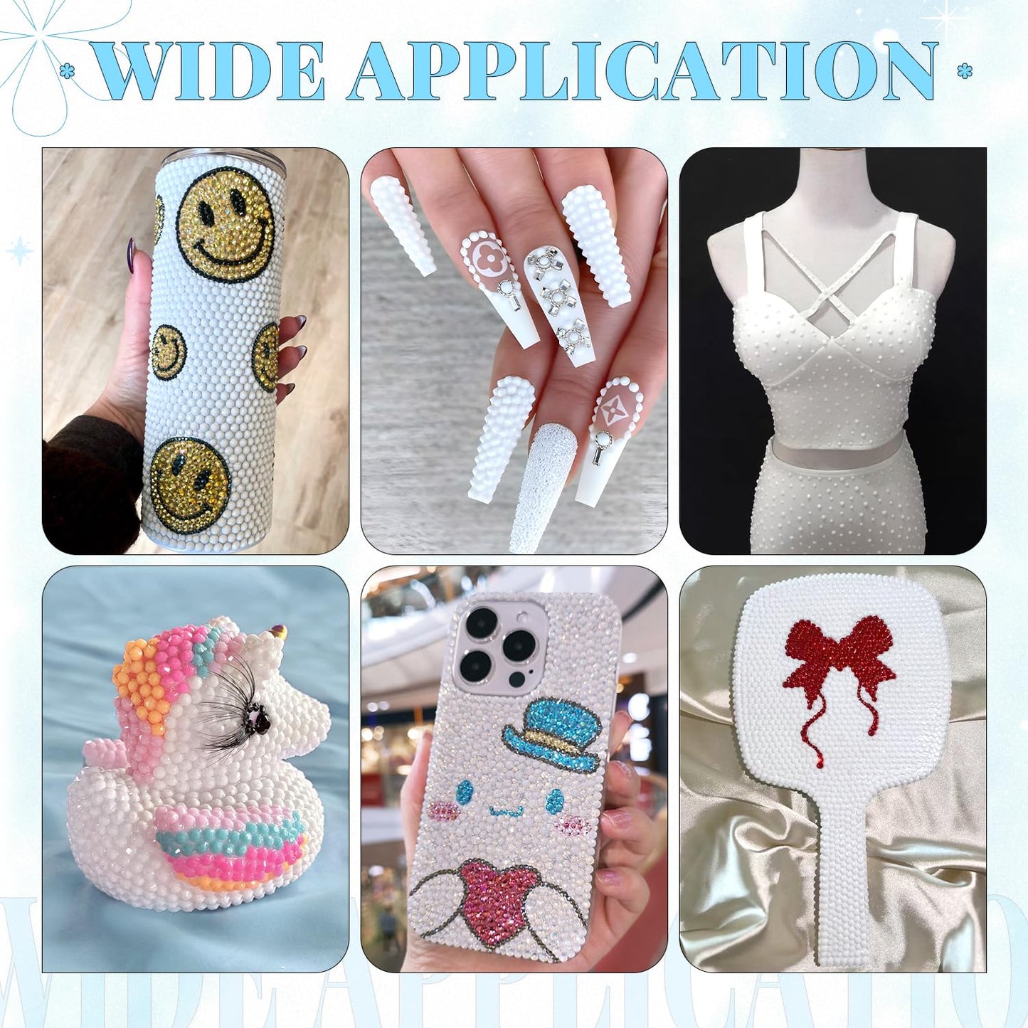 6000Pcs Resin Rhinestones for Bedazzling with 3Pcs B7000 Jewelry Glue, 1 Box White Flatback Rhinestones for Crafting Crafts DIY, Crystals Gems for Clothing Shoes Tumblers Nail Art Makeup