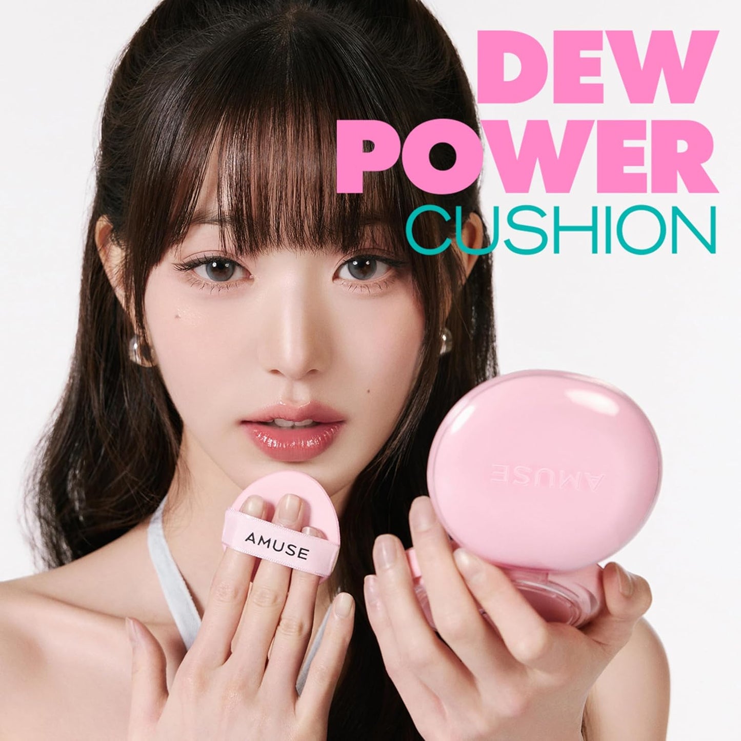 Amuse SEOUL DEW POWER VEGAN CUSHION 01 PURE | clear pink beige | Dewy, glow, long-lasting, double coverage, clean beauty, lightweight, natural look, foundation for sensitive skin, hydrating cushion