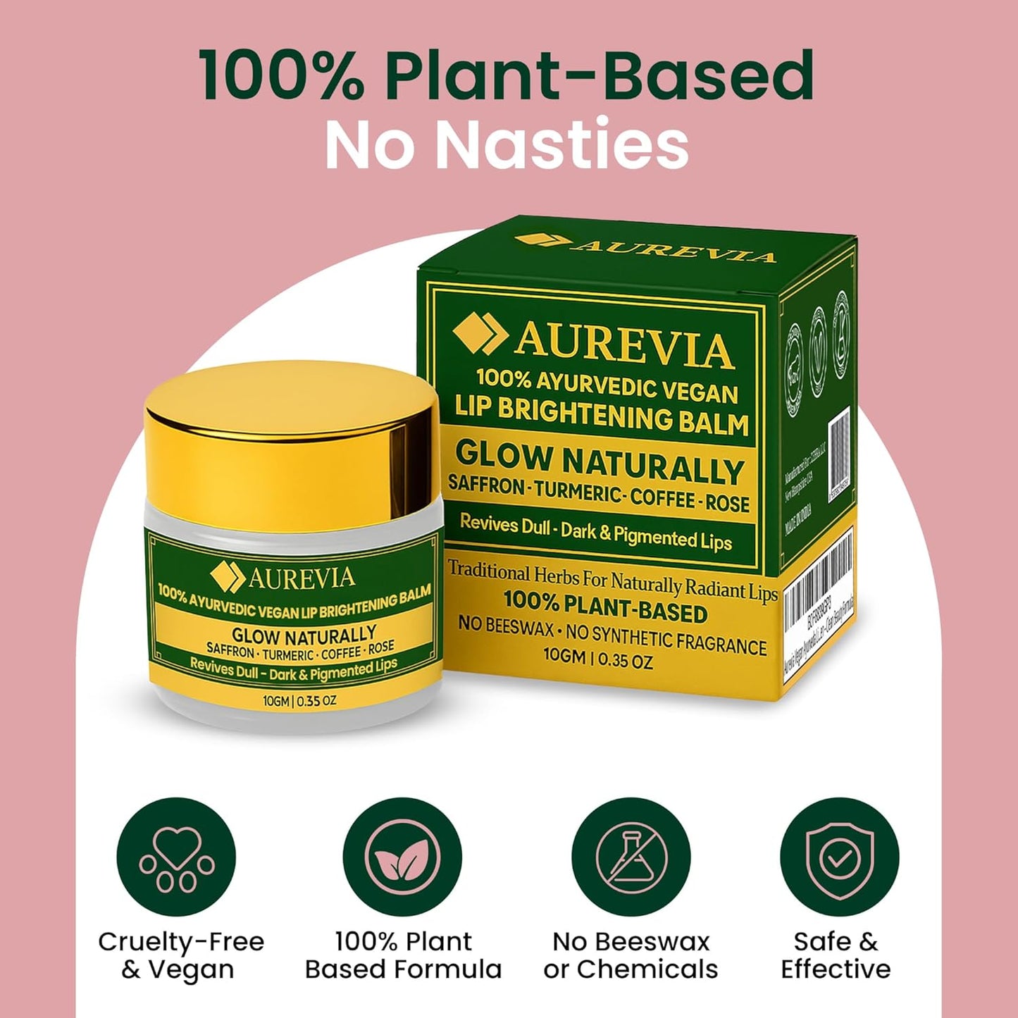 Vegan Lip Balm for Dull, Dark & Smokers' Lips | Naturally – Hydrating & Moisturizing - Antioxidant-Rich