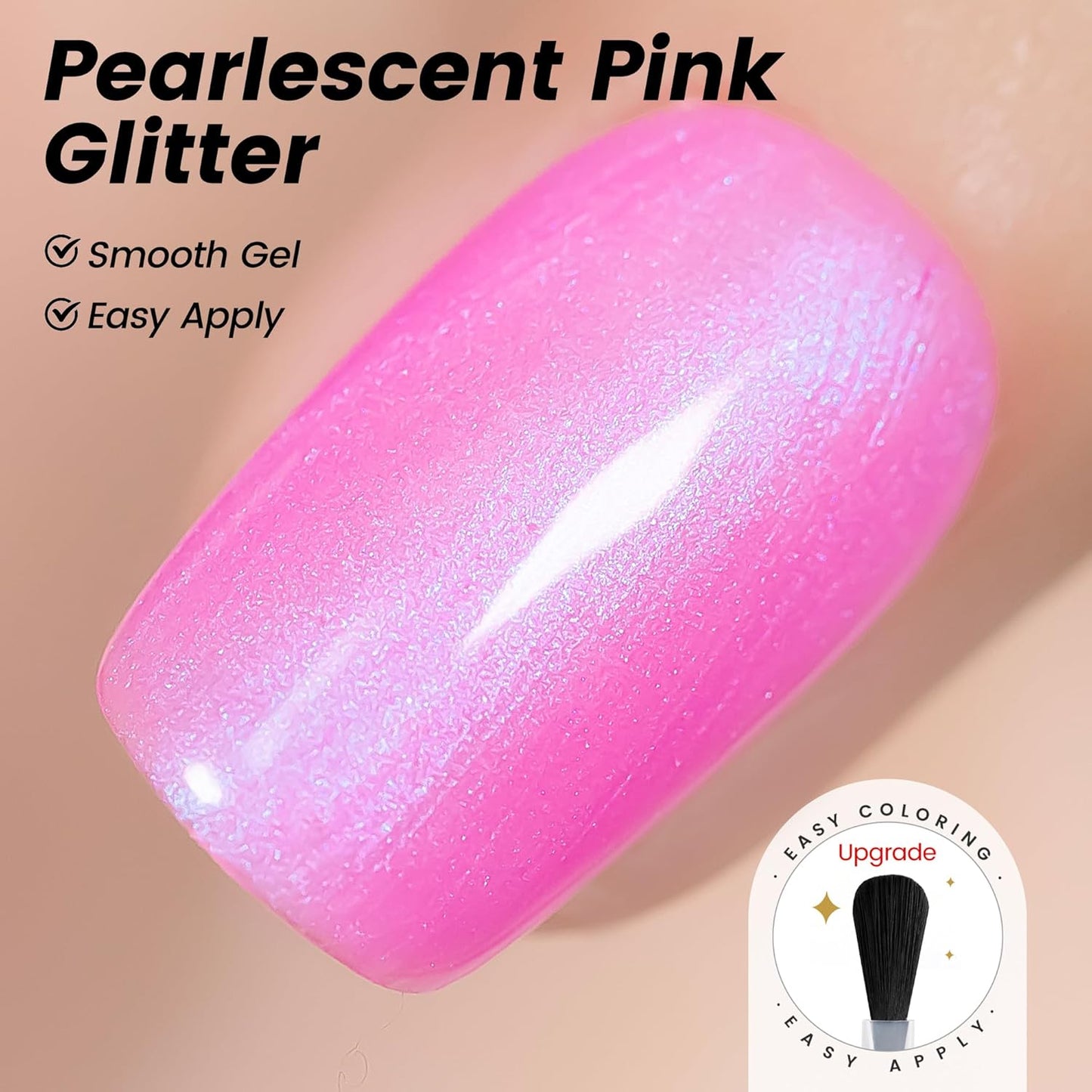 YTD Likomey Gel Nail Polish,15ml Pearlescent Pink Glitter Fall Winter Shimmer Shiny Sparkly Salon Home DIY Manicure UV Color Varnish,SF407