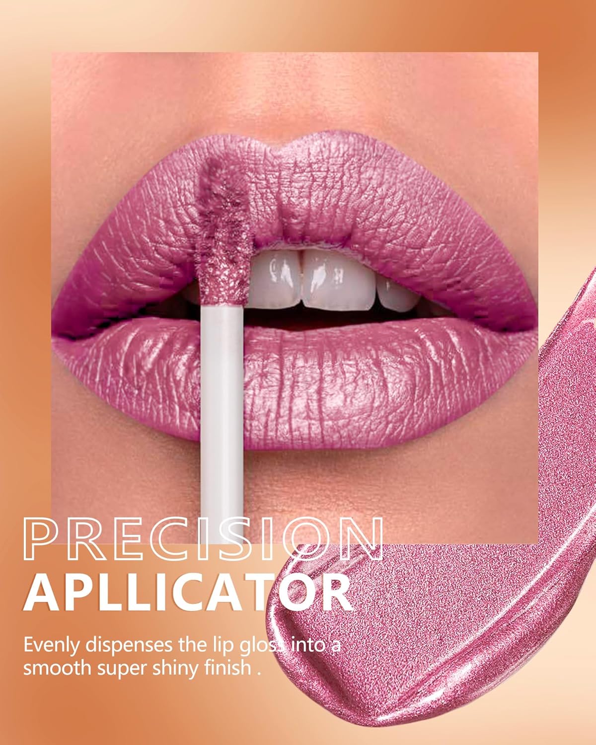 MAKI YIKA Pink Lipstick for Women Metallic Lipsticks Glitter Long Lasting Lipstick No Smudge No Transfer Liquid Lip Gloss (BR013 First Love)