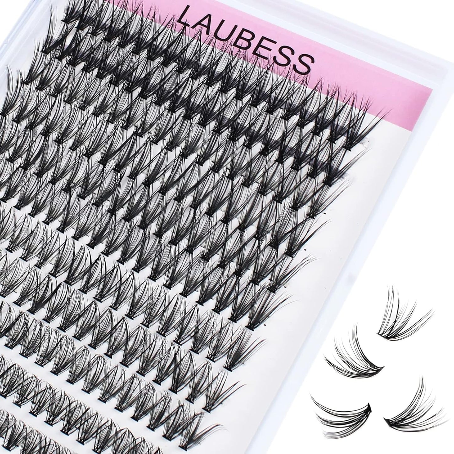Eyelash Clusters LAUBESS Lash Clusters Individual Lashes Cluster Eyelash Extensions DIY at Home Waterproof Cluster Lashes (30D-0.07D-14-18)