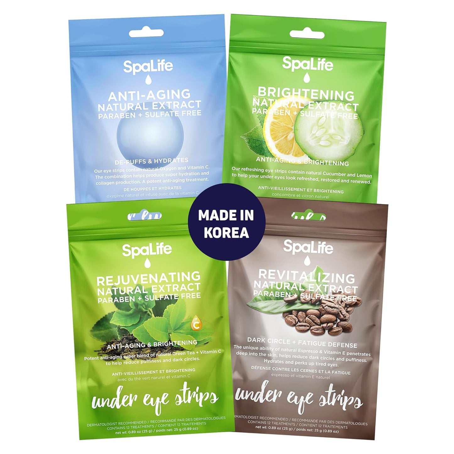 SpaLife Anti-Aging Under Eye Strips Reduce Dark Circles, Wrinkles and Fine Lines (48 Treatment Combo)