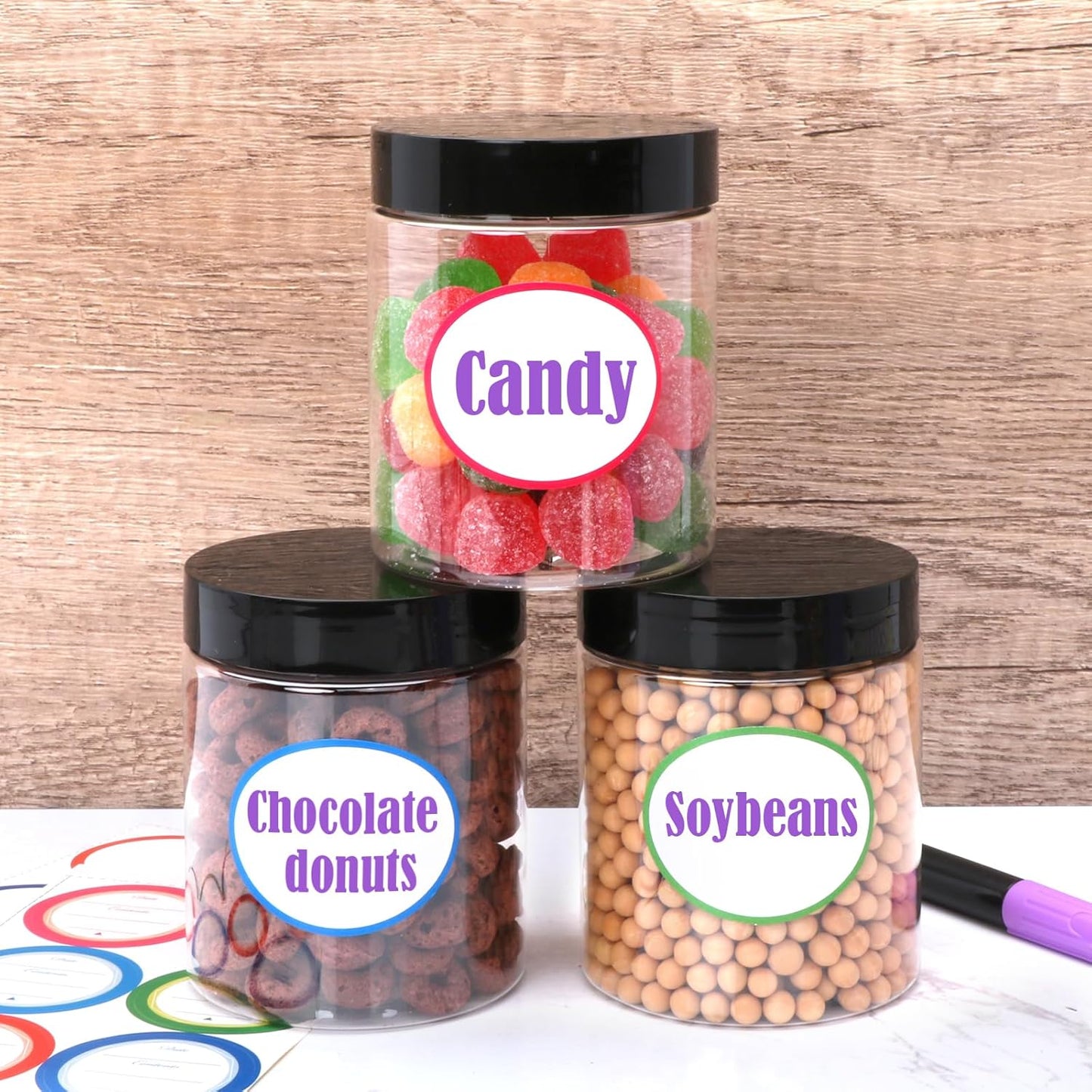 48 Pack 8oz Plastic Containers with Lids, Jars with Lids, Great for storing,lip balms, creams, ointments, cosmetics, samples