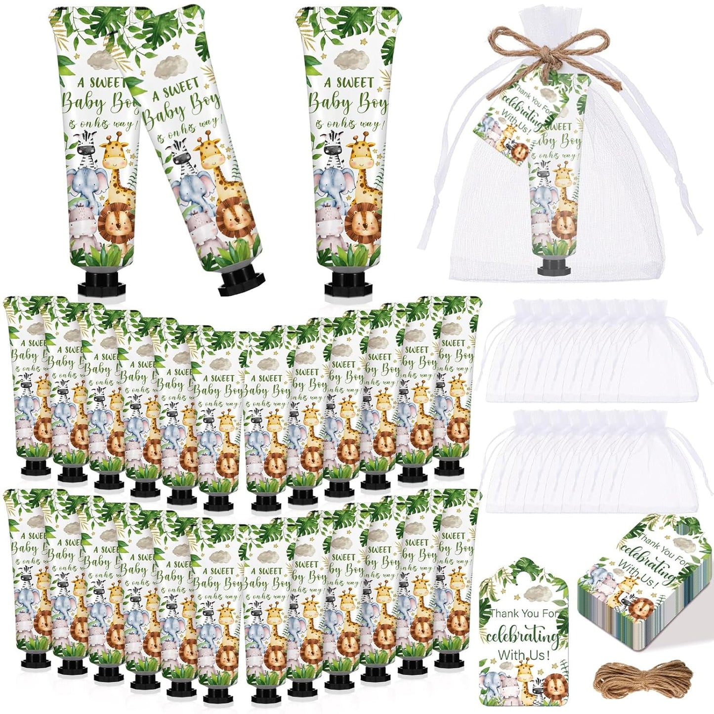 48 Sets Baby Shower Hand Cream Party Favors for Guests Gift Bulk Travel Size Hand Lotion Set for Baby Shower Wedding Christmas(Animals)