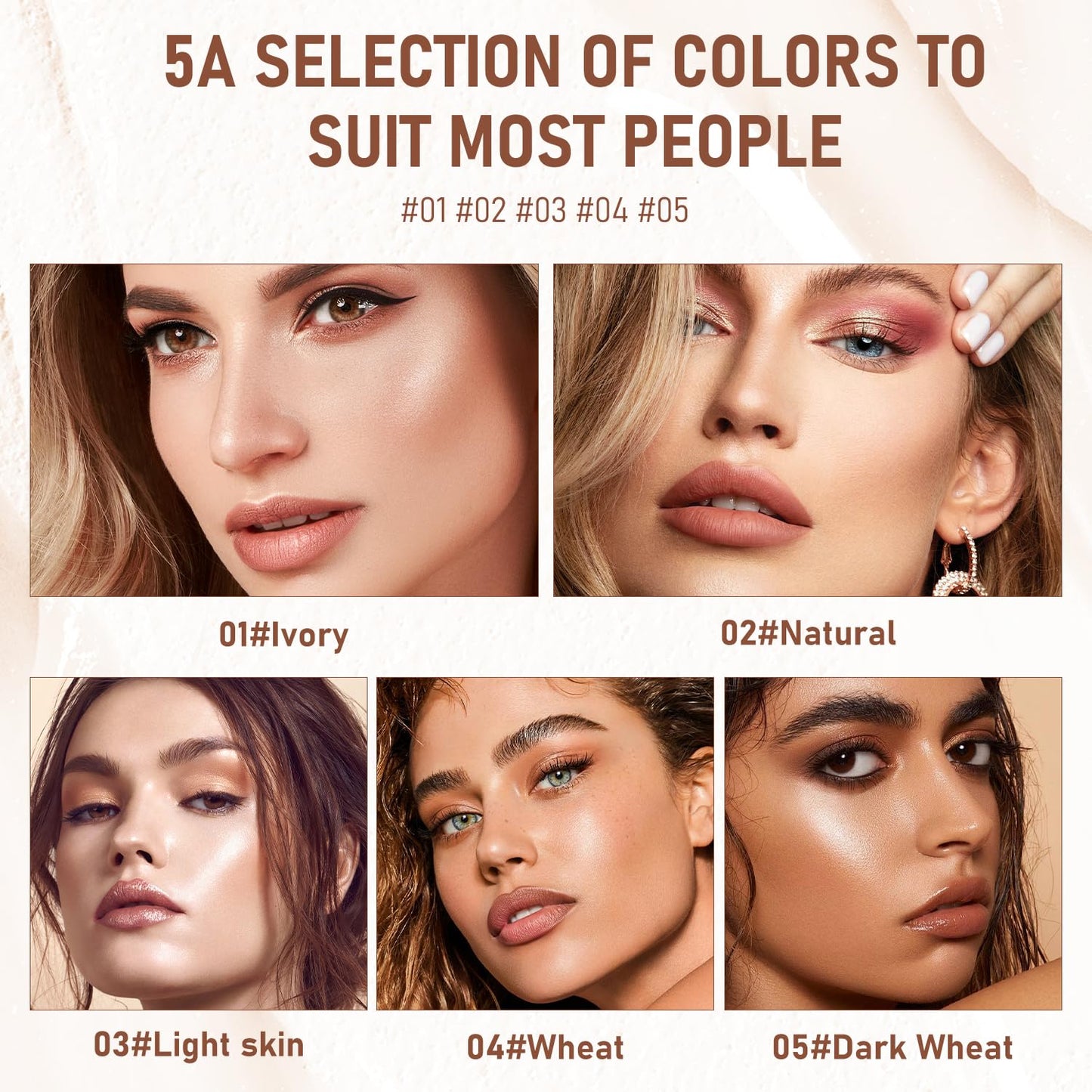 2PCS Long-Lasting Concealer Foundation Stick, Full Coverage Foundation Stick, 2-in-1 Contouring foundation with Brush, Cover Blemishes for All Skin Types (04#Wheat)