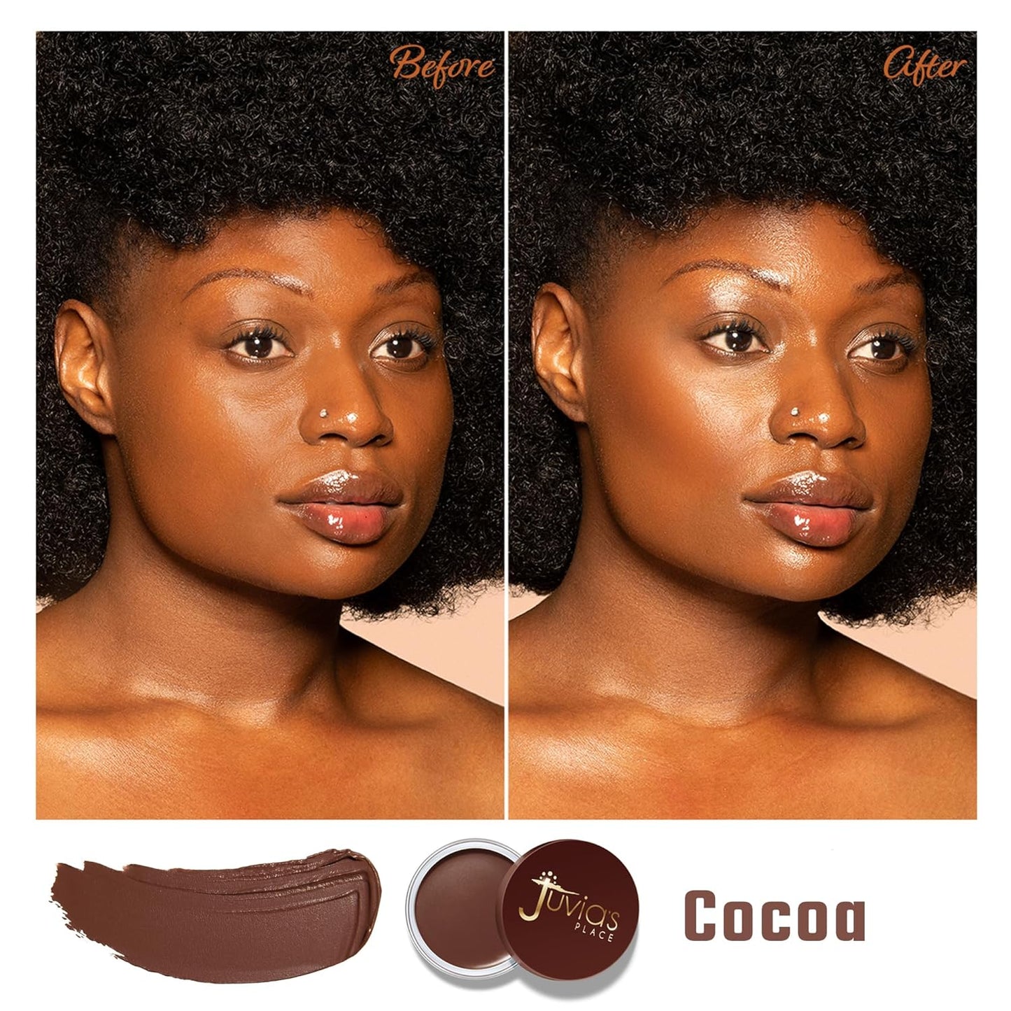 Juvia's Place Bronzed Cream Bronzer Cocoa - Creamy Bronzing Makeup Beauty Glow Sun Kissed Cheek Matte Shimmer Contour Long Lasting Finish Pigmented Bronze Light Buildable Blendable
