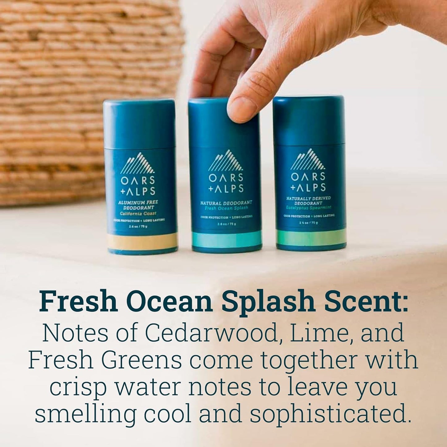 Oars + Alps Aluminum Free Deodorant for Men and Women, Dermatologist Tested and Made with Clean Ingredients, Travel Size, Variety, 3 Pack, 2.6 Oz Each