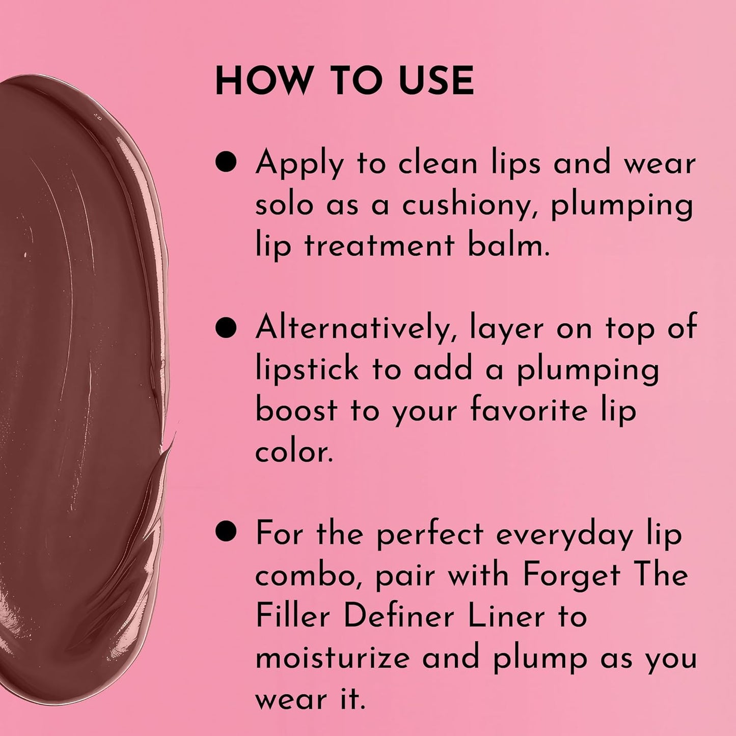 LAWLESS Forget the Filler Lip Plumping Line Smoothing Tinted Balm, Amaretto, Brown, 0.09 Ounce