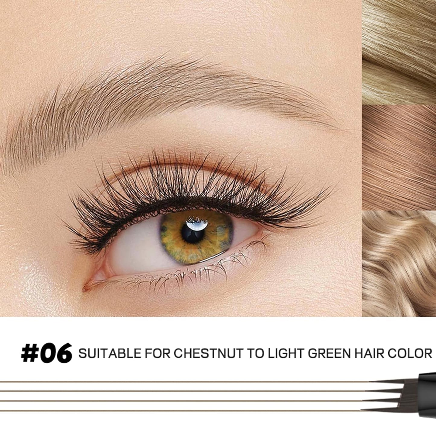 2 Pack Eyebrow Pen, Waterproof Microblading Eyebrow Pencil, 4 Tip Precise Eye Brow Makeup Pen for Women to Effortlessly Create Hair Like Natural Brows, Non Dry Out and Last All Day (Blonde)