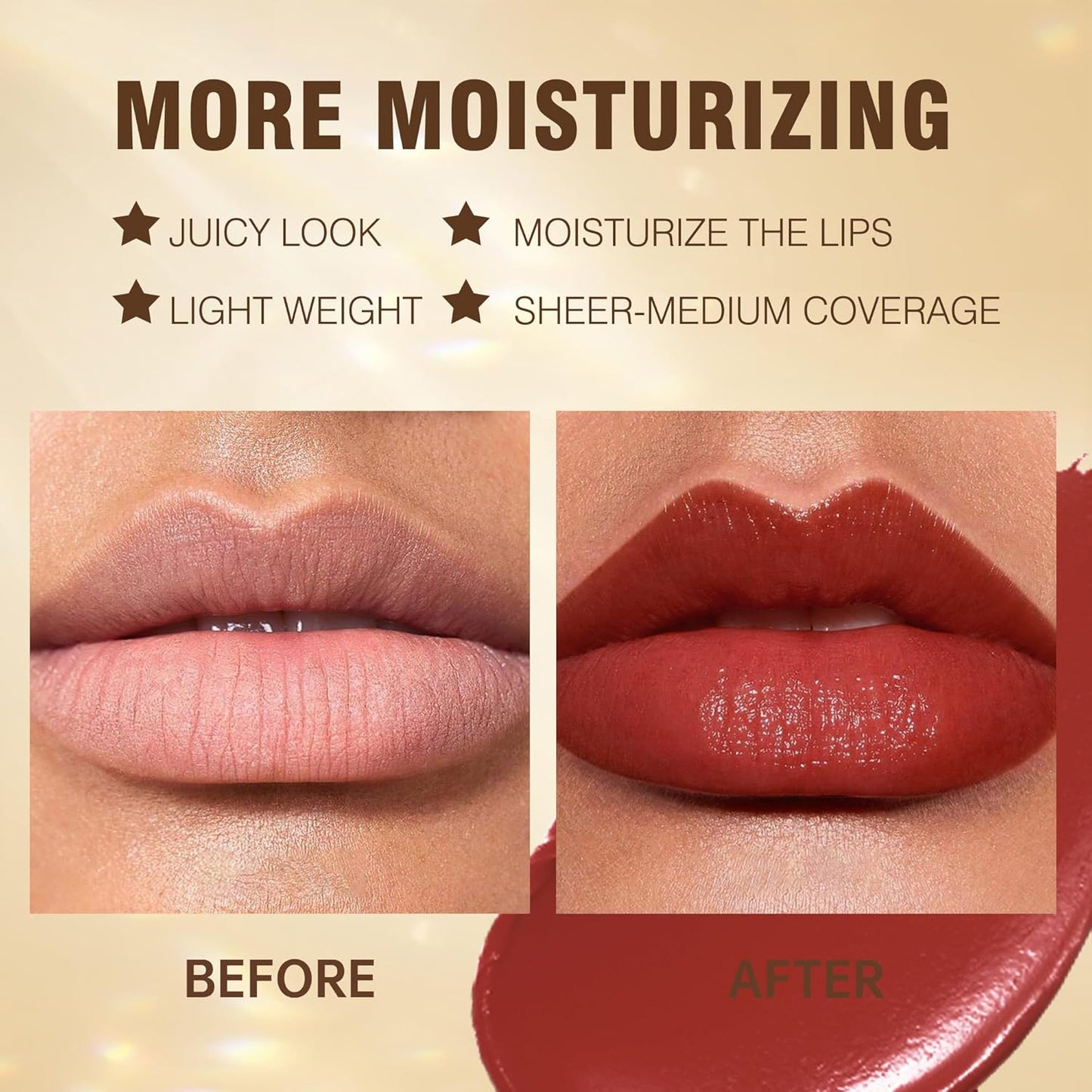 MAKI YIKA Red Lipstick for Women Moisture Hydrate Lipsticks Glossy Dark Red Lipsticks Sheer Finish Lightweight Tinted Lip Balm (Z12 Pampas)