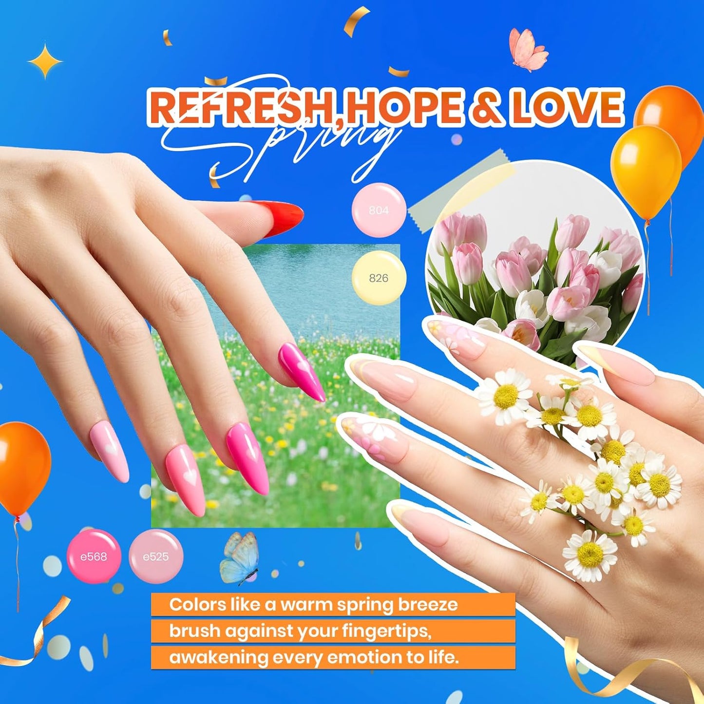 beetles Gel Polish Vivid Seasons, Fall Gel Nail Polish Set, 36 Colors Yellow Burgundy Purple Pink Jelly Shades, 45pcs with Base & Top Coat, UV LED Soak Off DIY Salon Set, Gift for Women & Girls