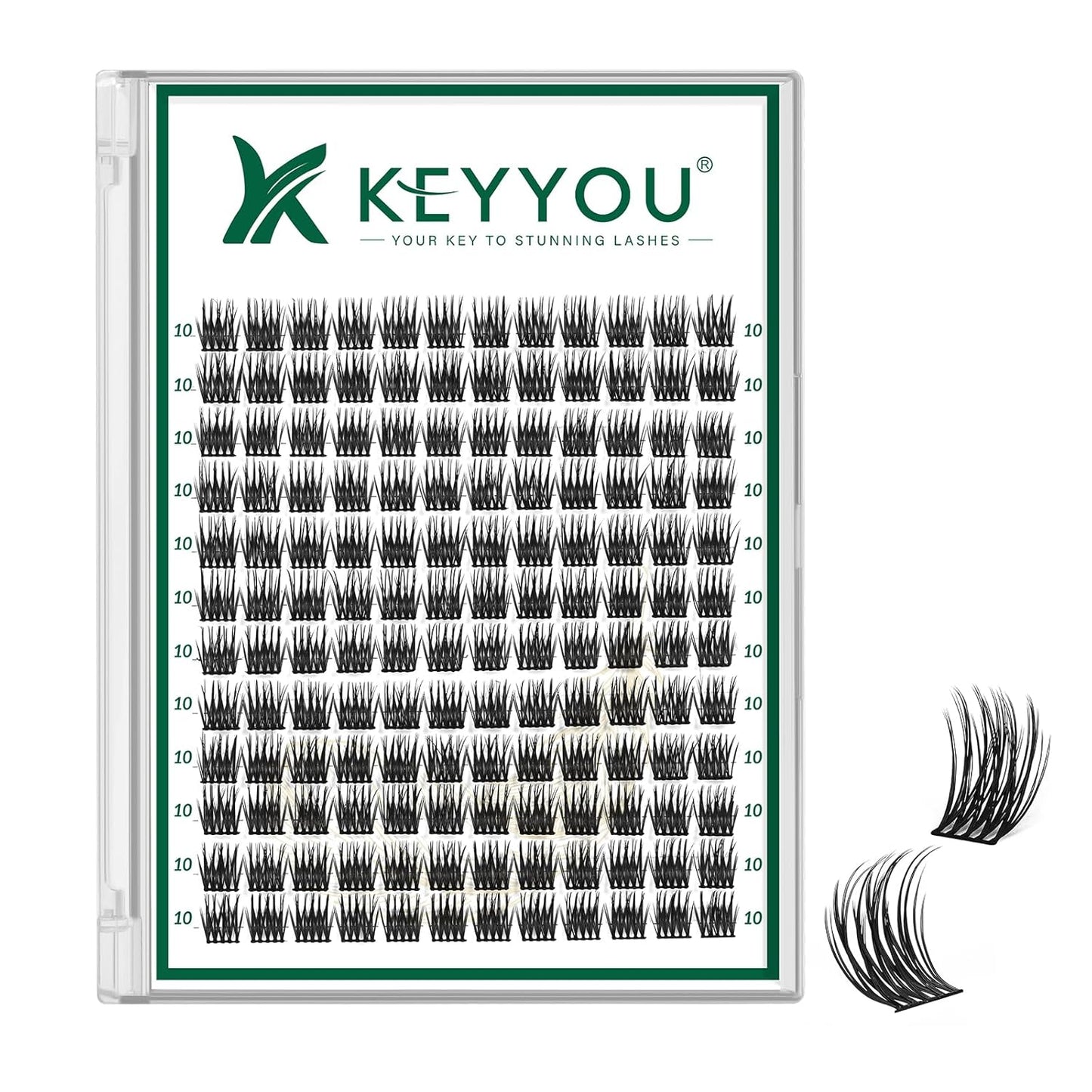 Lash Clusters 144pcs Individual Lashes D Curl 10mm Eyelash Clusters KEYYOU Air Touch Cluster Lashes Super Lightweight Soft Wispy Comfortable DIY at Home(Air03-D-10mm)