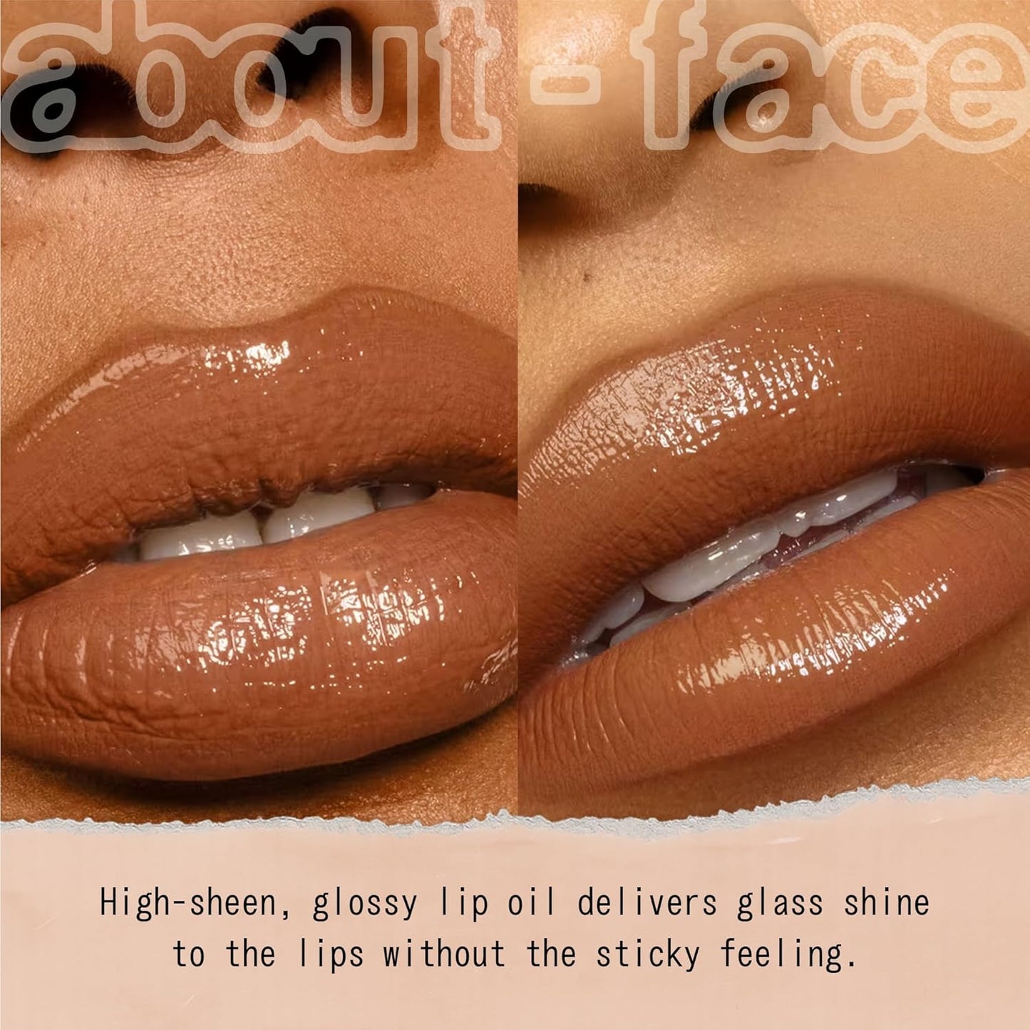 about-face Light Lock Lip Gloss Bitter Half – Non-Sticky, High-Shine Lip Oil Gloss with Coconut Oil, Peppermint & Lavender – Vegan, Cruelty-Free, Clean Beauty – 0.21 oz (Rich Espresso)