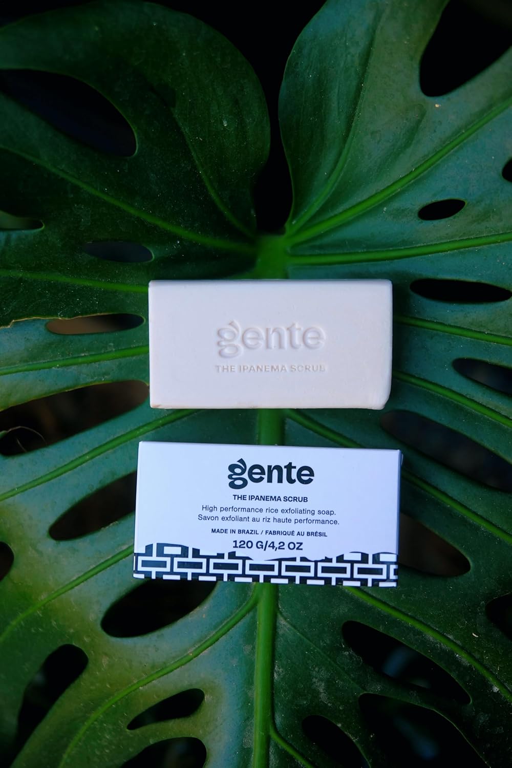 Gente Beauty The Ipanema Scrub Exfoliating Bar Soap – Gentle Cocoa & Rice Scrub for Smooth, Glowing Skin | Natural Ingredients for Daily Use - 4.5 oz