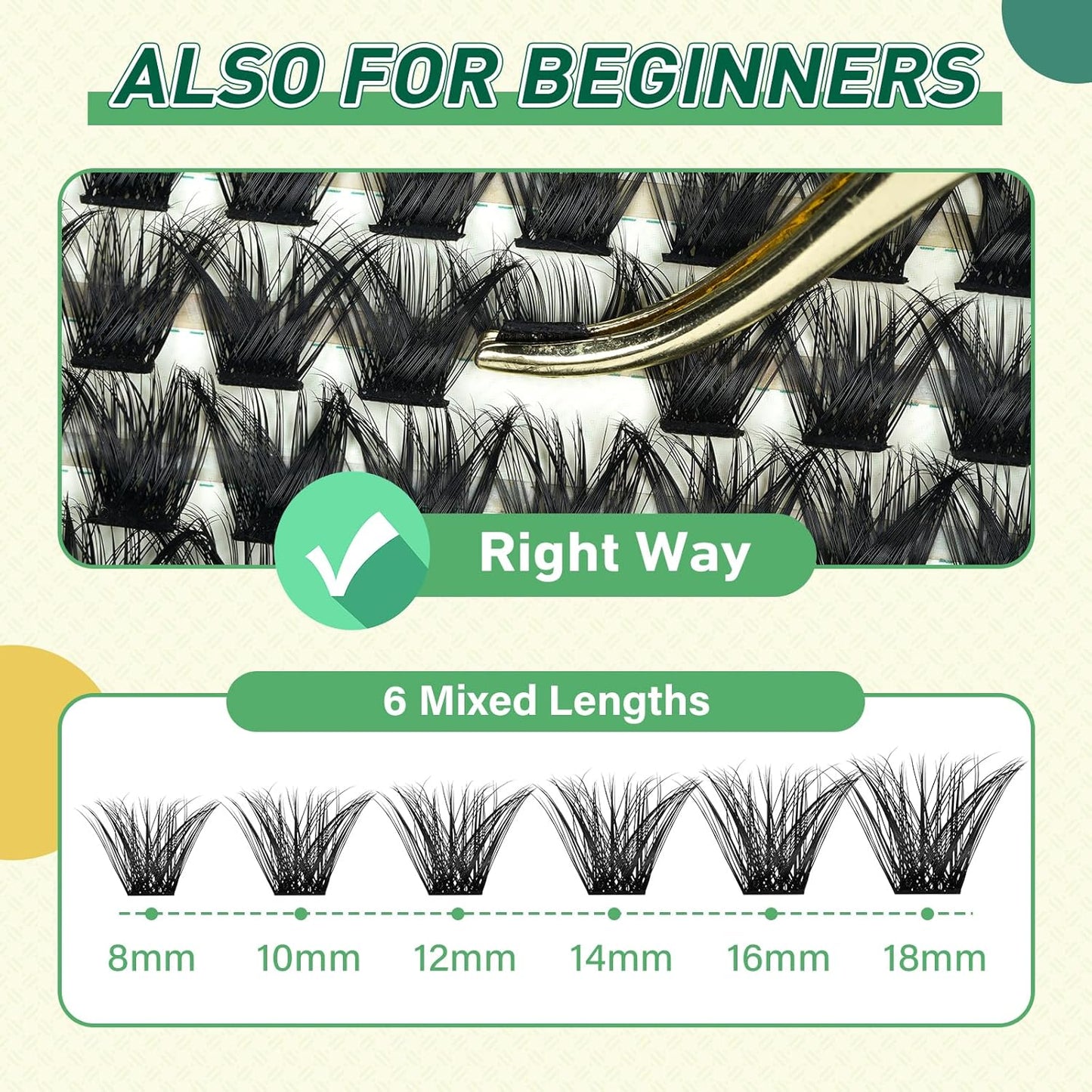 DIY Lash Extension Kit KEYYOU 144pcs Lash Clusters Eyelash Extension Kit with Mascara Brush Bond and Seal Lash Glue Remover Lash Applicators Lash Brush for DIY Lash Extensions (Y24 KIT)