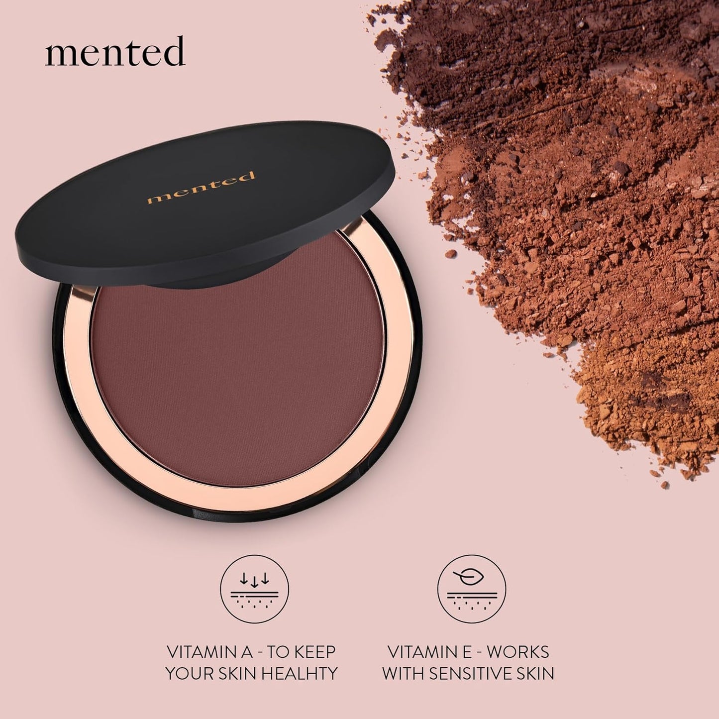 Mented Cosmetics Made in Italy, Cruelty Free Makeup, Vegan, Paraben Free, Shimmer Bronzer, Highlighter Bronzing Powder Palette for Face with Vitamin E + A, 0.35oz/10g, Out of the Office
