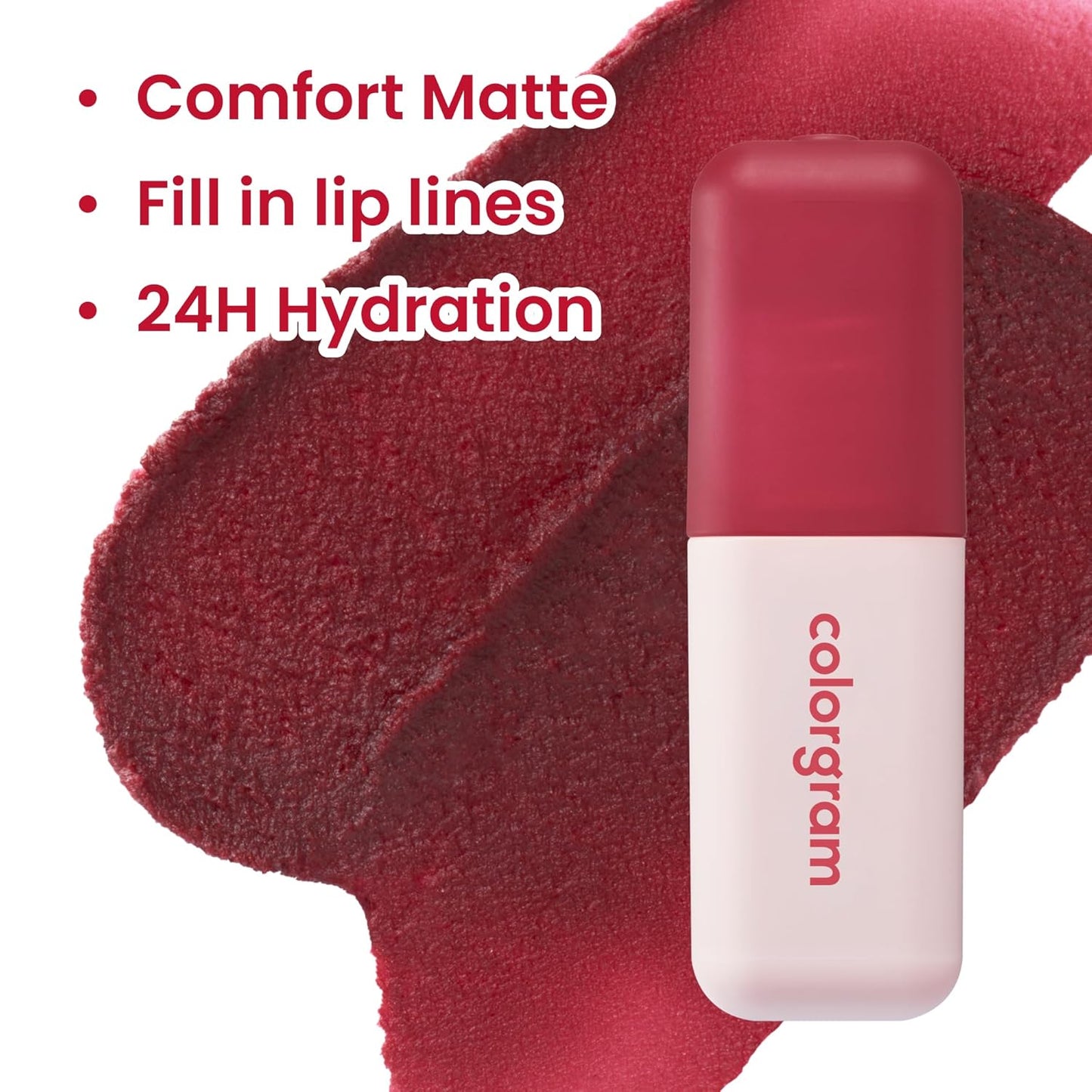 COLORGRAM NUDE BLUR TINT 12 BLOODY PLUM | Soft Velvet Matte Liquid Lipstick & Cheek Tint | Lightweight Blurring Tint for a Smooth & Airbrushed Finish | Long-Lasting & Non-Sticky Formula