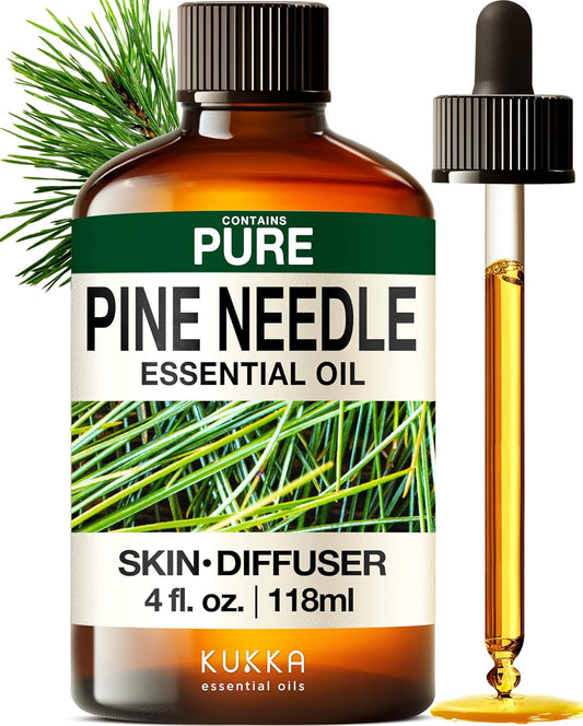 Kukka Pine Essential Oil for Diffuser - 4 Fl Oz - Pine Oil, Woody Scent, for Candle, DIY Soap Making Scents