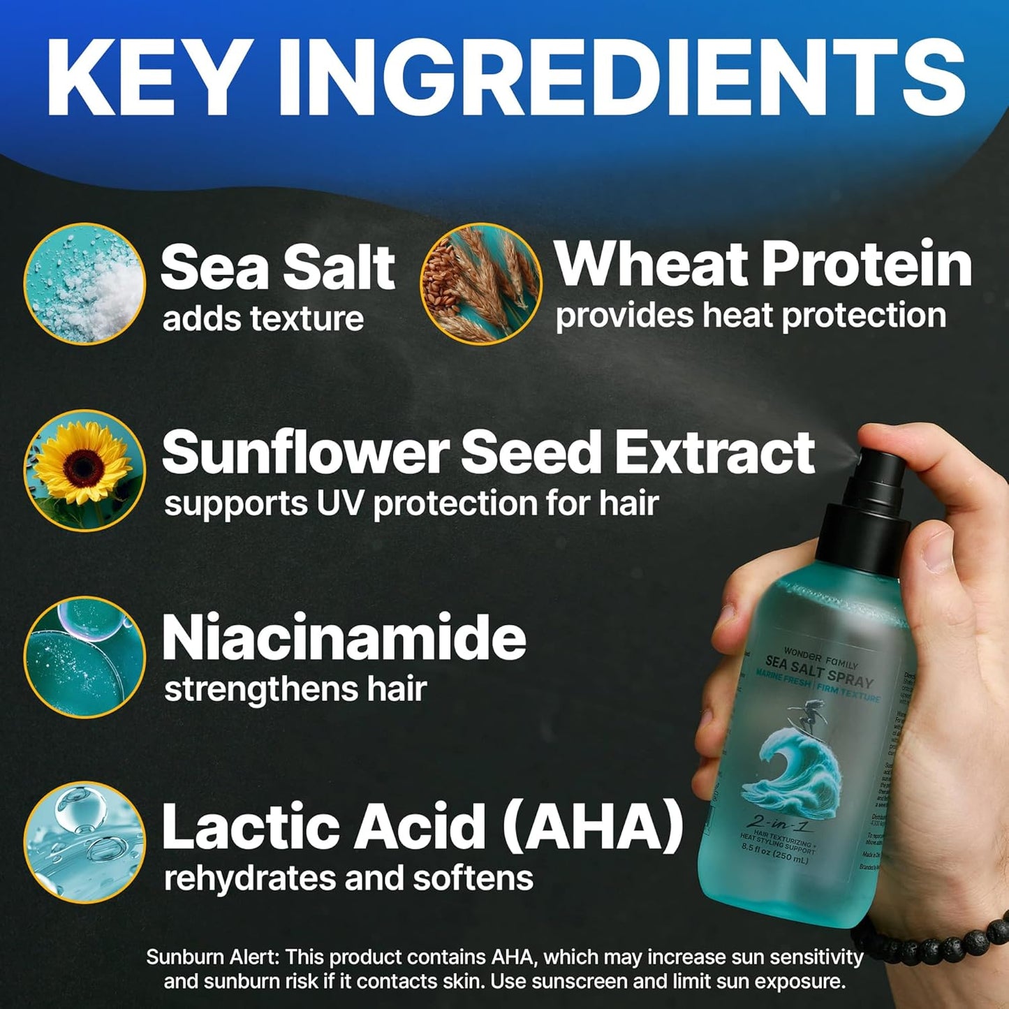 Sea Salt Spray for Men & Women – Texture for Beach Waves, Hair Volumizer, Strong Hold Hairspray, Travel Size Curl, Texturizing Finishing Spray, Extra Hold Hair Styling Mist