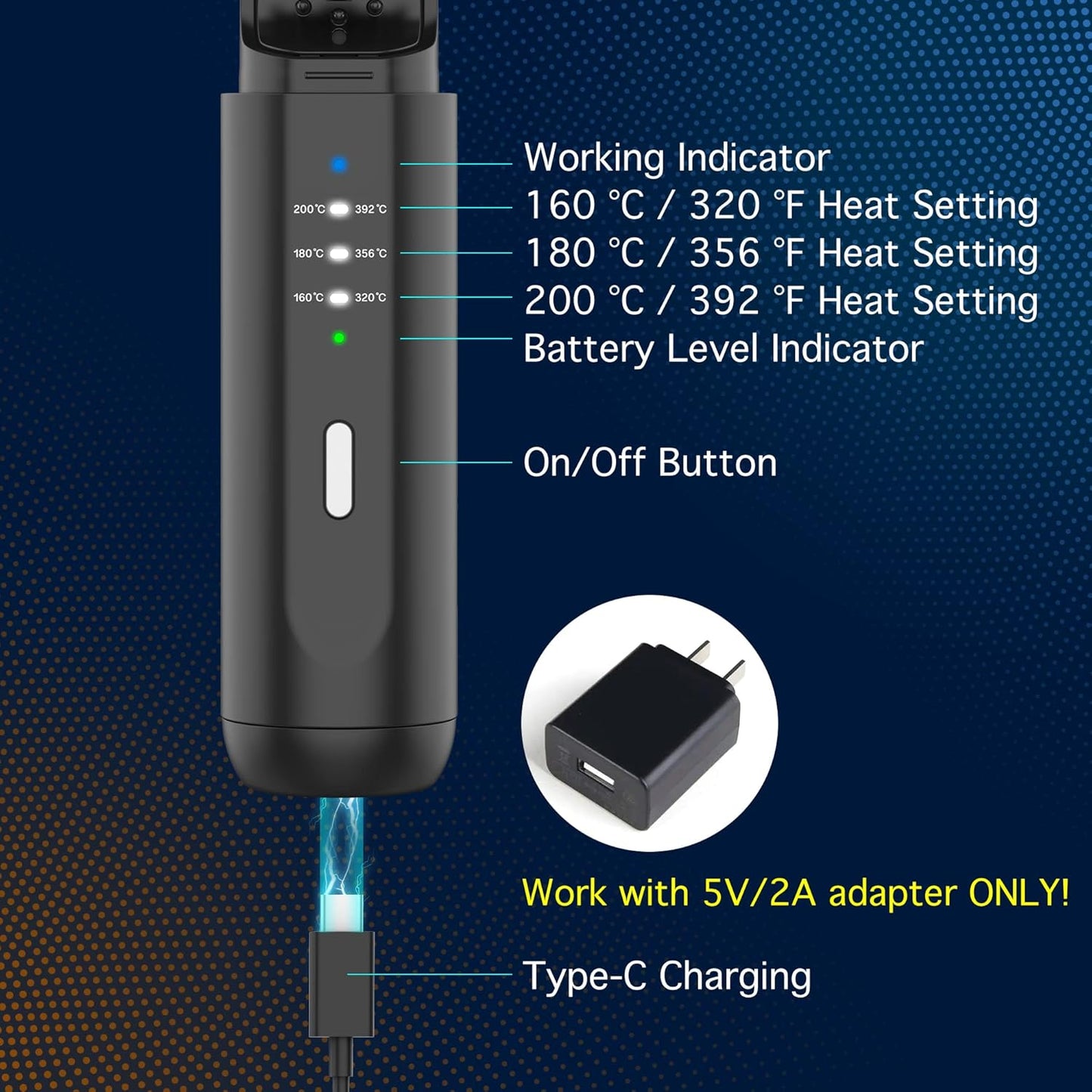 VIKICON Beard Straightener for Men: Cordless Heated Beard Brush for Men, Electric Hot Comb, Anti-Scald Mini Straightening Brush for Beard Grooming, Portable for Travel and Home Use, Gifts for Him Dad