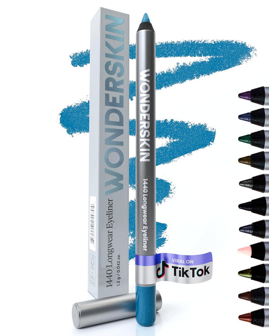 Wonderskin Eyeliner Pencil, 1440 Longwear Blue Eyeliner Pencil - Waterproof, Sharpenable & Smudge Proof