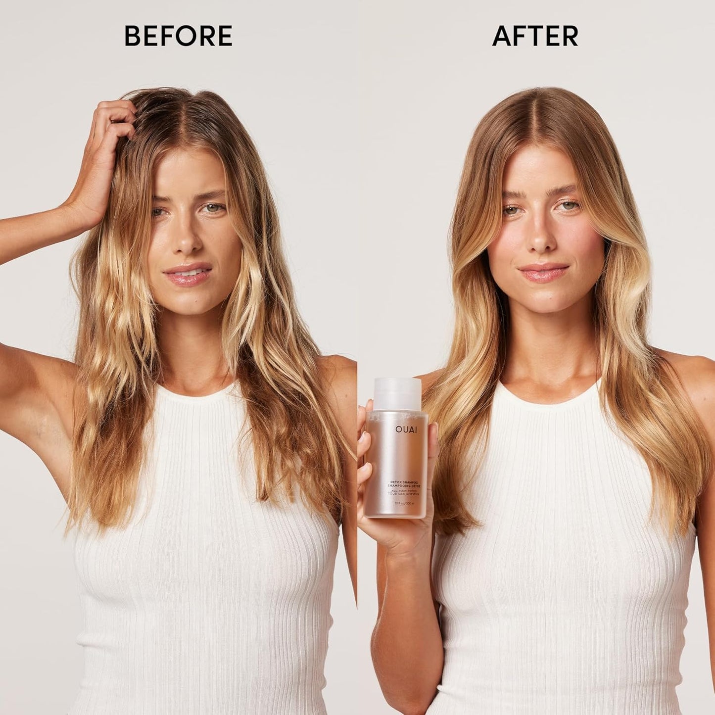 OUAI Detox Shampoo Travel Size - Clarifying Shampoo for Build Up, Dirt, Oil, Product and Hard Water - Apple Cider Vinegar & Keratin for Clean, Refreshed Hair - Sulfate-Free Hair Care (3 oz)