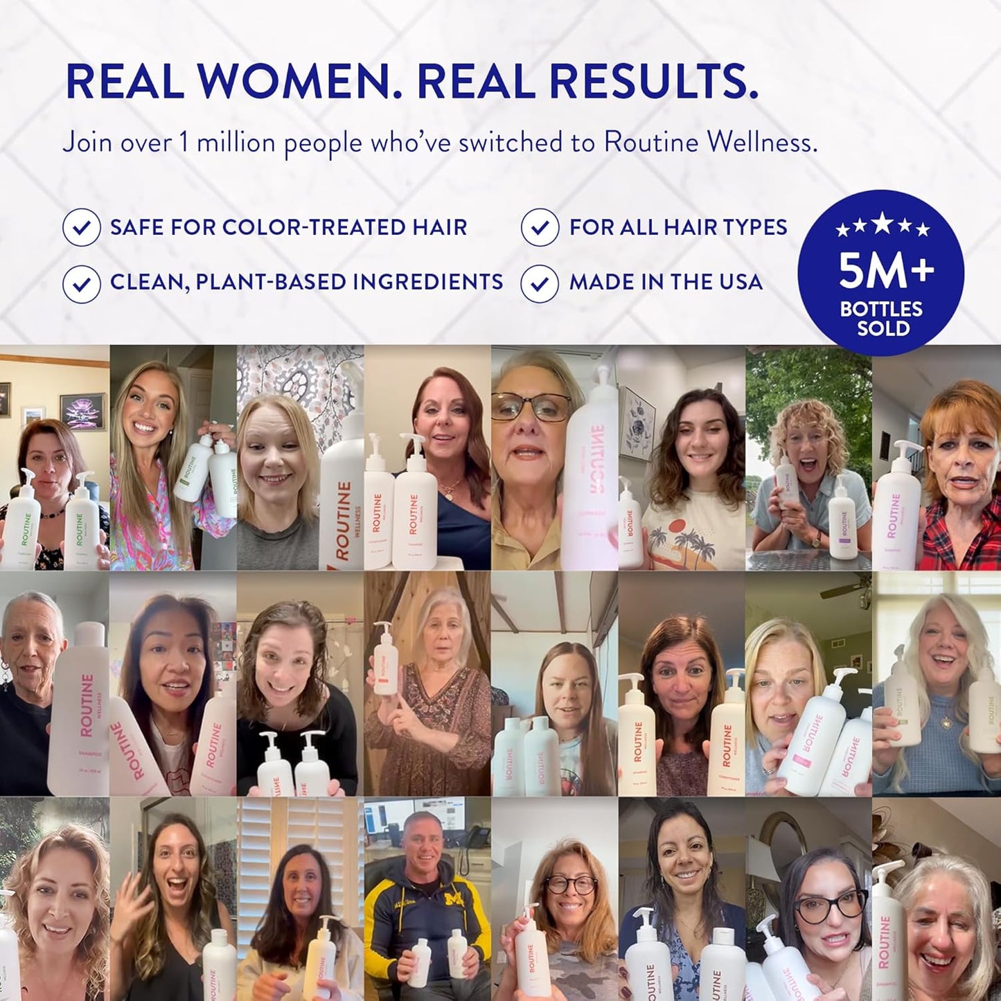 Routine Wellness Anti-Thinning Shampoo for Thinning Hair - Biotin DHT Blocker Women & Men - Color Safe Shampoo for Hair Loss & Healthy Hair - Cucumber - 14oz