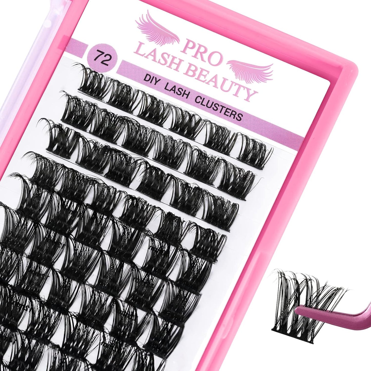 Cluster Lashes 72 Pcs Lash Clusters DIY Eyelash Extension Individual Cluster Eyelashes Tender Style Self-Application Fluffy Super Thin Band Reusable Soft & Comfortable(Tender-C-16mm)