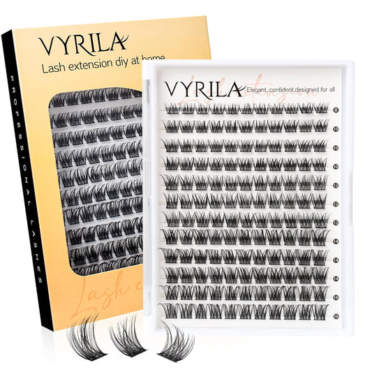 Lash Clusters 8-16mm, False Eyelashes 132pcs, Cluster Eyelash Extensions Matte Black Soft, Diy Lash Extensions D Curl Natural Lash Clusters Faux Mink Lashes Wispy（Breeze,132pcs,0.07,D,8-16MIX)