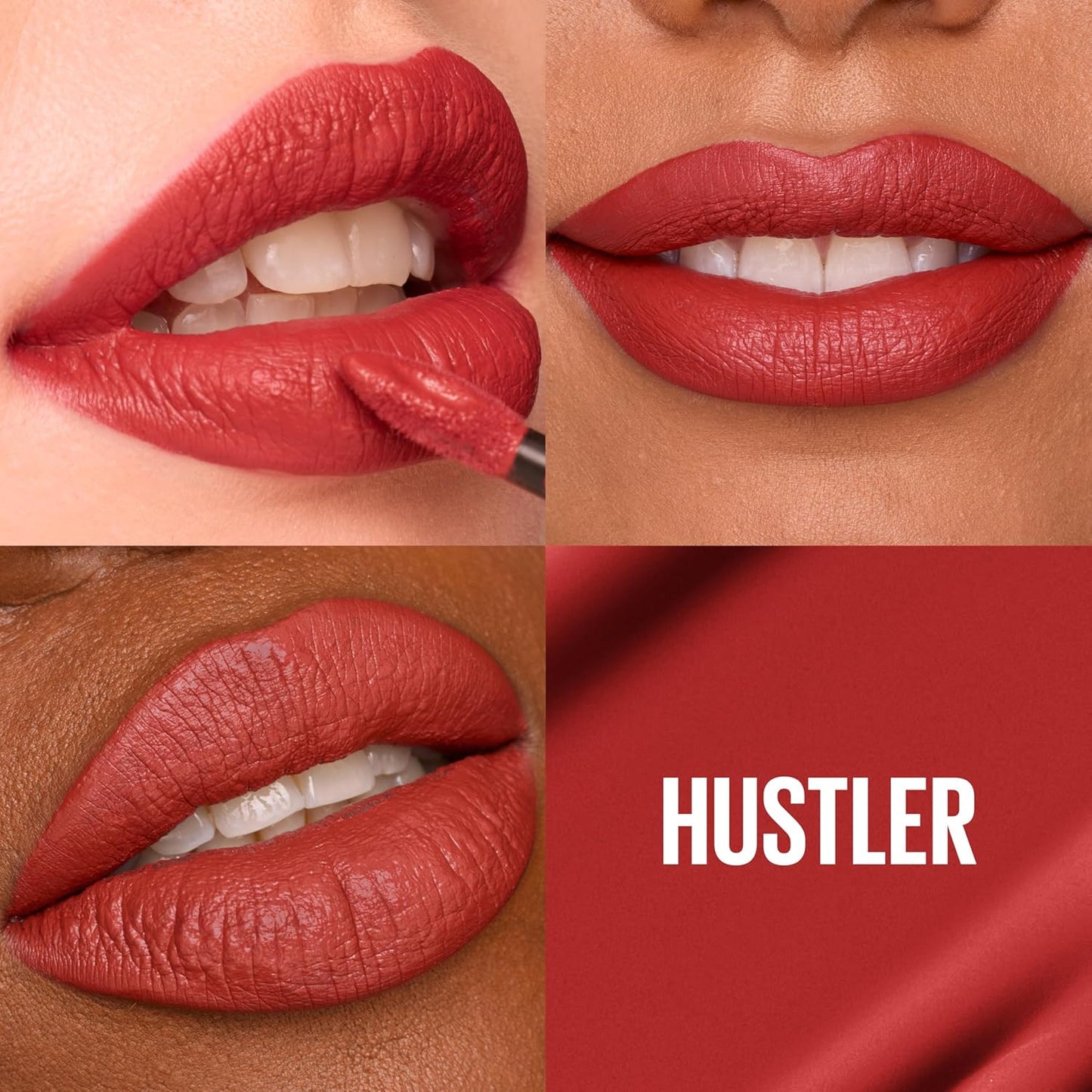 Maybelline Super Stay Matte Ink Liquid Lipstick Makeup, Long Lasting High Impact Color, Up to 16H Wear, Hustler, Red Brown, 1 Count, Packaging May Vary