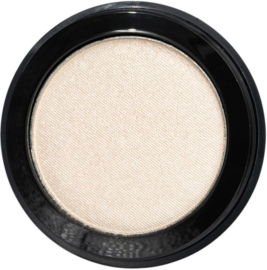Moon Beam Soft Off White Gold Shimmering Satin Pressed Powder Single Vegan Eyeshadow; Talc, Paraben & Cruelty Free