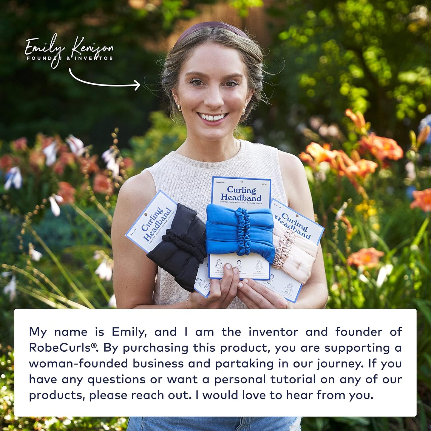 RobeCurls Heatless Hair Curler Set - Satin Curling Headband for Natural, No-Heat Curls - Sleep in Overnight Styling Tool with 2 Scrunchies - Easy & Gentle on Hair (Rose)