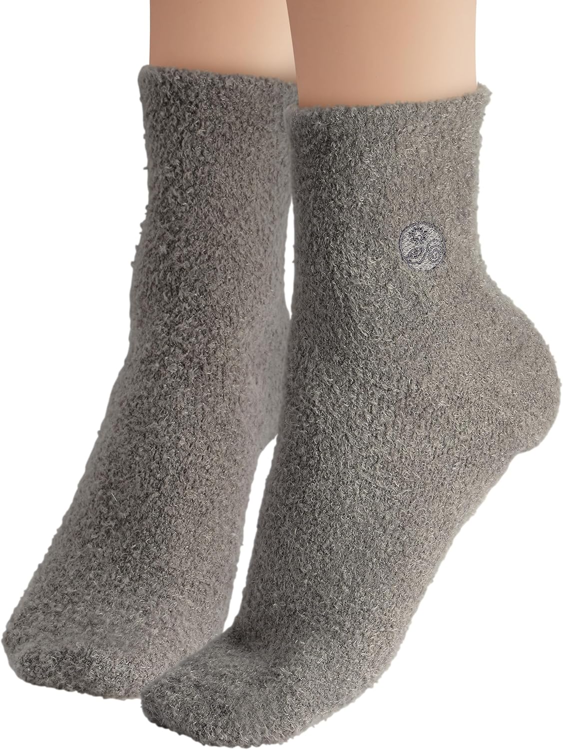 Earth Therapeutics Aloe Socks – Infused w/Aloe Vera & Vitamin E – Helps Dry Feet, Cracked Heels, Calluses – Use with Lotion – Grey/Confetti (2 Pairs)