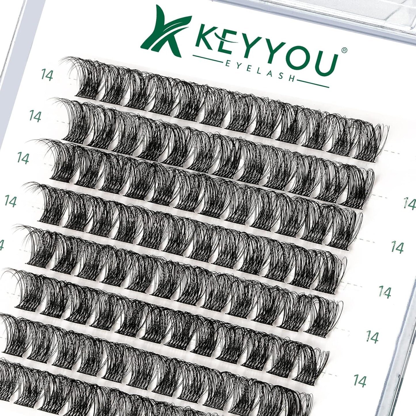 Lash Clusters 96pcs Individual Lashes D Curl 16mm Cluster Lashes KEYYOU Volume Wispy Lash Extension Soft&Comfortable Easy DIY at Home(Y11 D-16mm)