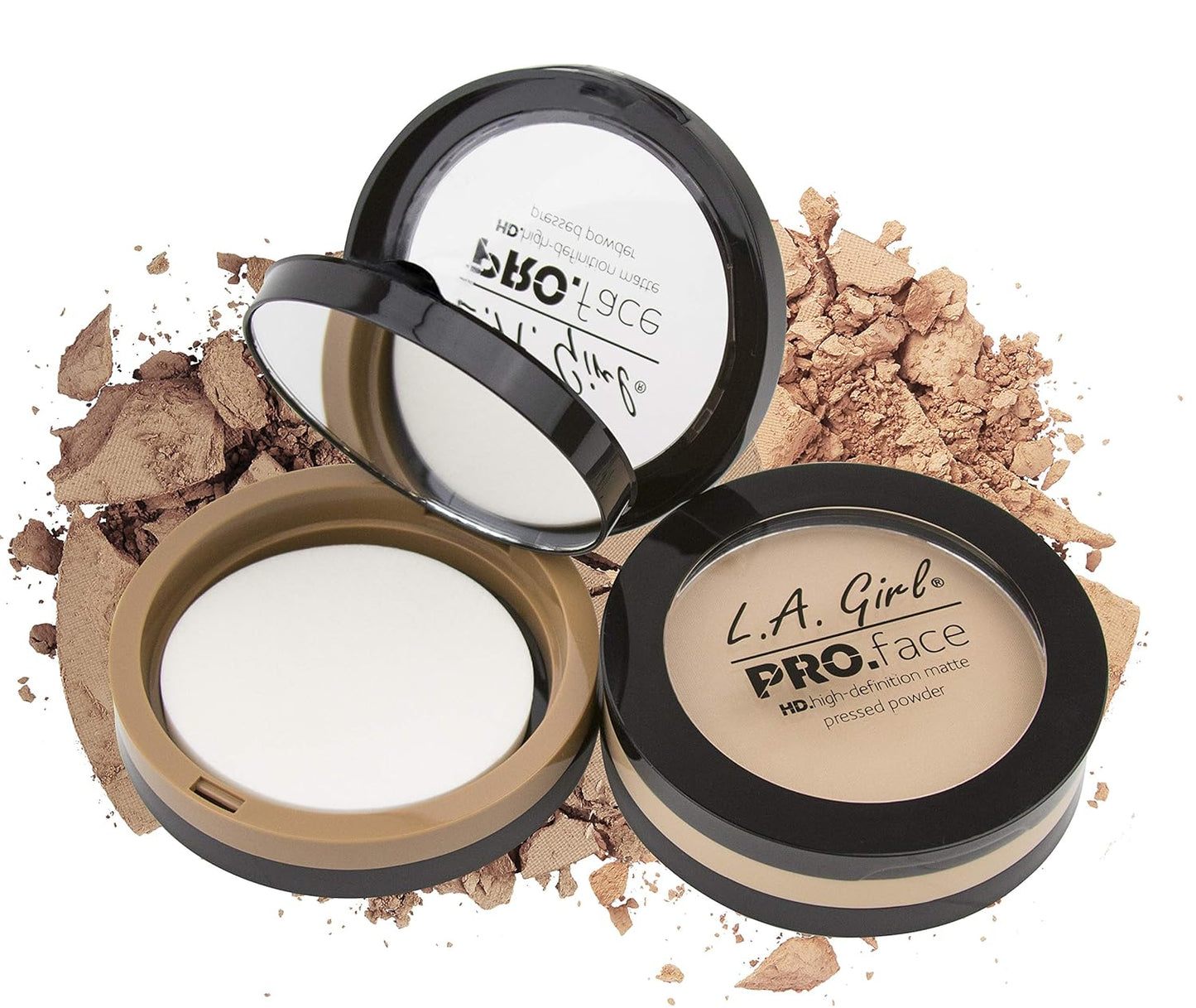 L.A. Girl Pro Face HD Matte Pressed Powder, Warm Caramel, 0.25 Ounce (Pack of 3) (GPP612)