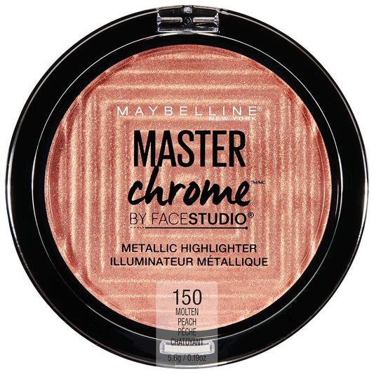 Maybelline New York Facestudio Master Chrome Metallic Highlighter Makeup, Molten Peach, 0.19 Ounce