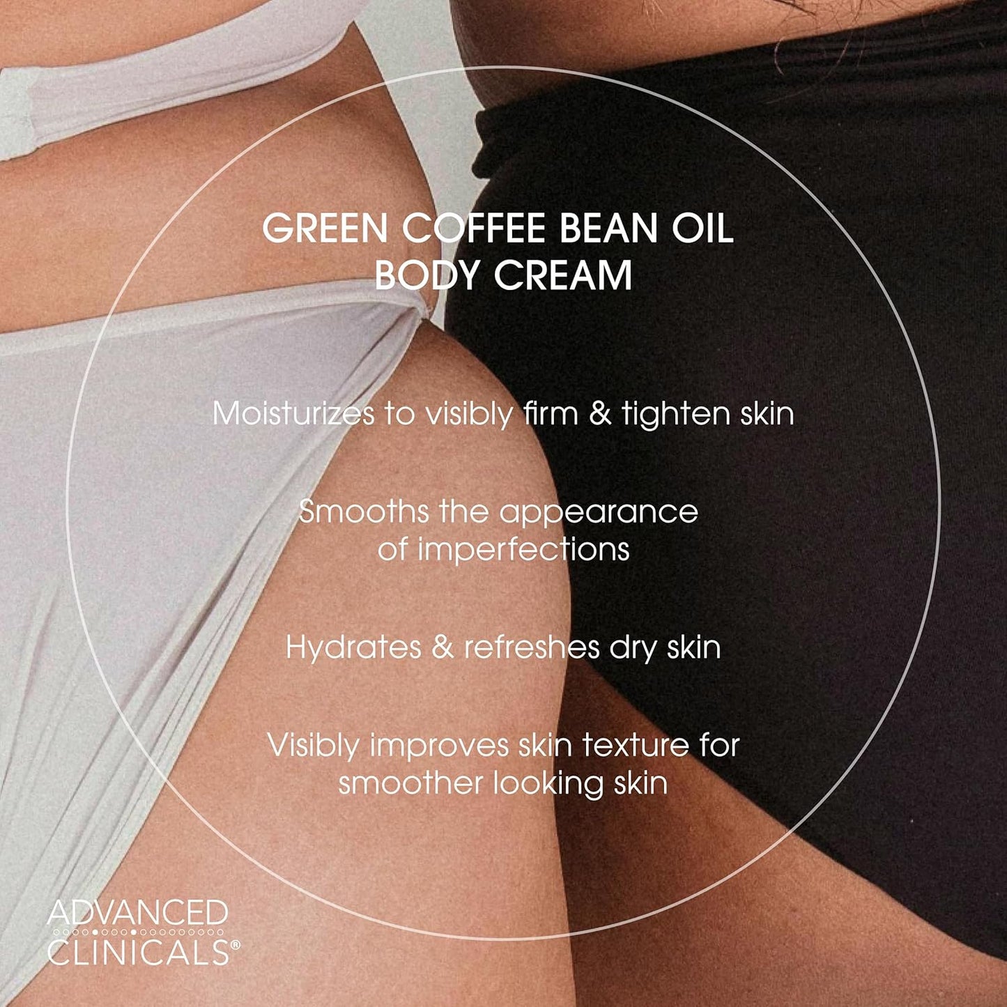 Advanced Clinicals Green Coffee Bean Thermo - Firming Body Lotion | Caffeine Infused Collagen Cream Moisturizer & Body Cream For Women, Stomach, Legs, & To Improve Look Of Textured Crepey Skin, 16 Oz