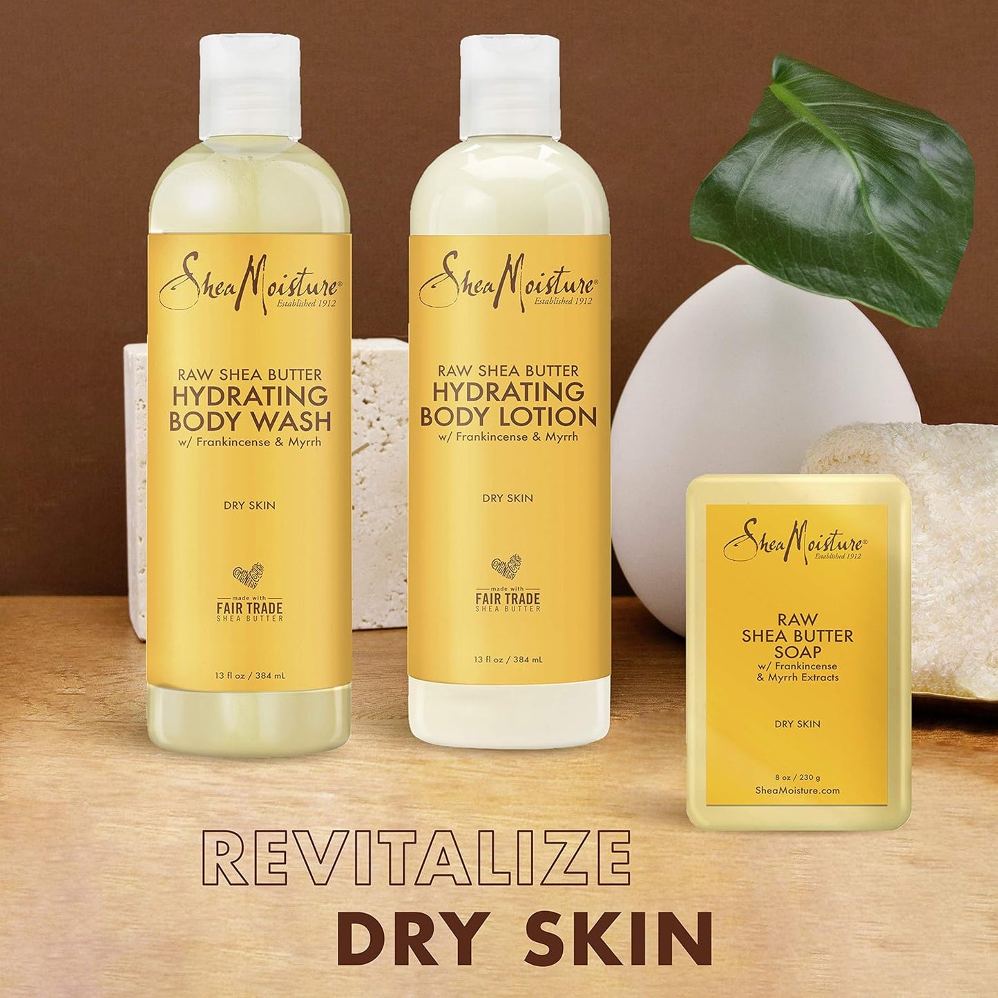 SheaMoisture Hydrating Bath and Body Kit Skin Care Products for Dry Skin Raw Shea Butter Hydrating Pack of 3