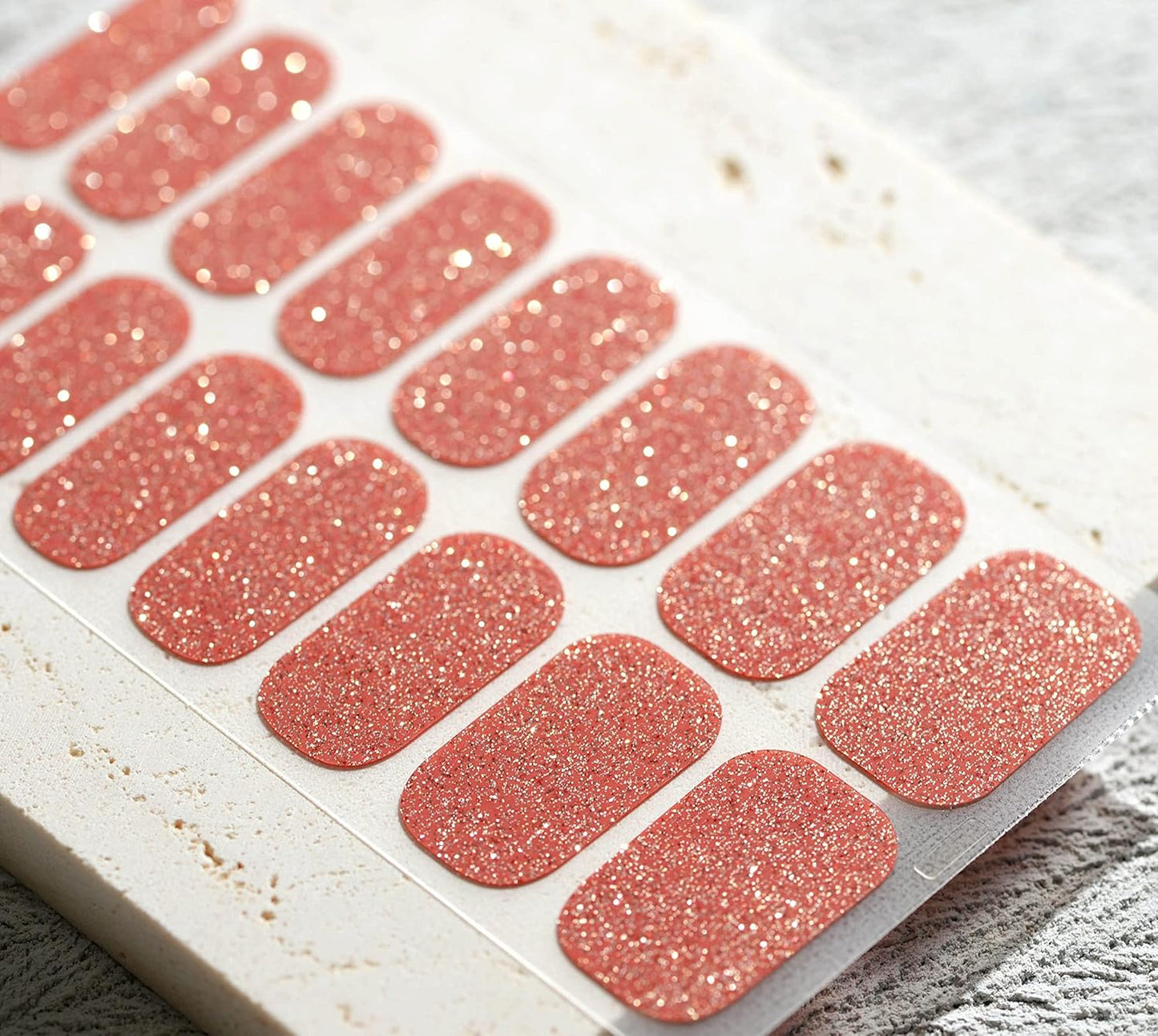 Nail Polish Strips, 32PCS Salon Quality Wraps, Long Lasting Gel Nail Stickers for Women Easy Apply& Remove (Golden Dust Gold)