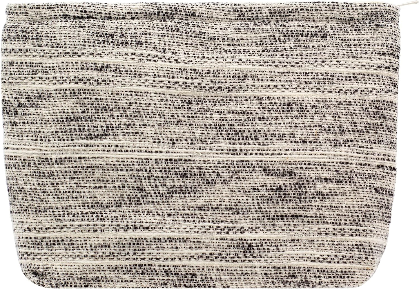 Makeup Bags for Purse Zipper Cosmetic Pouch Large Travel Canvas Make Up Organizer Tool Pouch for Women and Girls,Ripple Grey